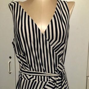 Lauren by Ralph Lauren 14 Stripped wrap dress